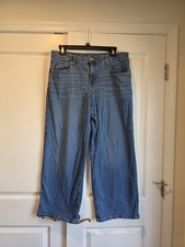 Women's High-Rise Wide Leg Baggy Jeans - Wild Fable Denim Medium Wash Size 16