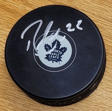 Autographed BRANDON CARLO Toronto Maple Leafs Hockey Puck COA