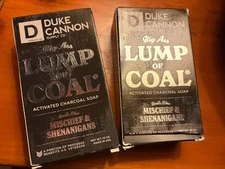 2 Duke Cannon Supply Co. Big Ass Lump of Coal Activated Charcoal Soap 10 oz ea