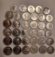  Aluminum Presidential Medals Ranging From Washington To Jfk  BU one per order