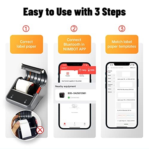 Label Maker Machine, B3S Thermal Label Maker, Upgrade 3Inch Thermal Label Label Maker Machine, B3S Thermal Label Maker, Upgrade 3Inch Thermal Label