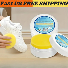 Shoe Cleaning Cream Multi-Functional Cleaning  Stain Removal Cream with Sponge