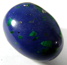 AZURITE & MALACHITE TUMBLESTONE - 2.8 x 2.0 cms  14.37 gms  #2 - RE-CONSTITUTED