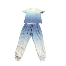 FIGS Ombre Ocean Mist Lmtd Ed Scrub Set Catarina Top L Zamora Jogger Pants L
