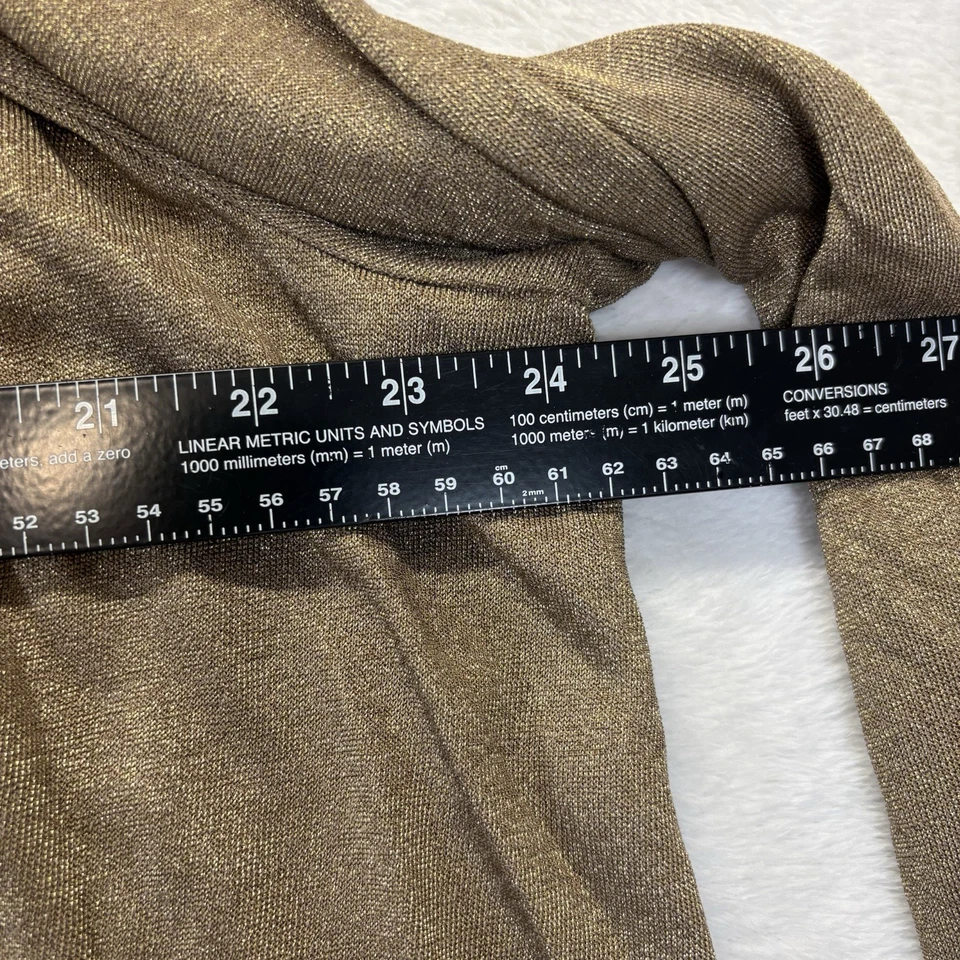 Кардиган женский Lauren Ralph Lauren 1X металлик золото водопад открытый передний - Изображение 4 из 4