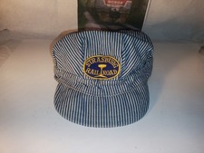 Train Engineer Conductors Hat Strasburg Railroad Blue Striped Railroad Cap