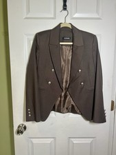 Princess Brown Double-Breasted Tuxedo Blazer Notch Lapel S 35in Chest