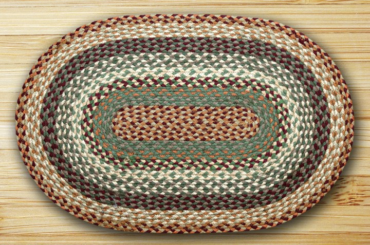 Buttermilk Cranberry Braided Oval Rug 2x8 Feet Earth Rugs C-413  