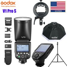 Godox V1Pro-S HSS TTL Flash Light Xpro-S Trigger 90cm Softbox S2 Bracket Fr Sony