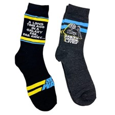 Star Wars Crew Socks 2 Pair Men's 6 1/2 -12- New in Box