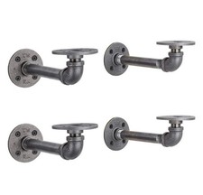 PIPE DÉCOR Industrial Pipe Shelf Brackets 4 Pack, Authentic Pipe Plumbing Fit