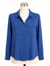 Fashion Nova NWT Royal Blue You Better Work Button Down Shirt Sz XL Career