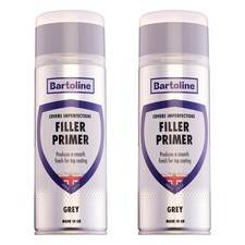 2x Bartoline Filler Primer Quick Drying Plastic Metal Wood Adhesion Grey 400mL