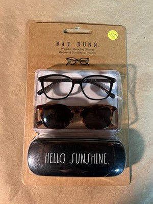 Rae Dunn Premium Reading Glasses, Readers and Sun Bifocal 2.00 NWT Sealed