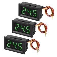3Pack DC0-100V Mini Voltmeter Voltage Tester DC Voltage Gauge Voltage Green