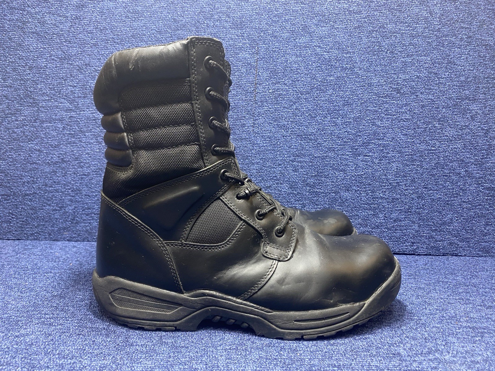 SIZE UK 11  - Trojan Black Leather Safety Boot Tall - Steel Toe image 5