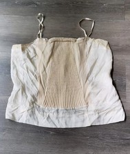 VTG 30s Cream Camisole Top Sz XXS Study Design Inspiration Costuming DAMAGED
