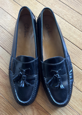 Mens 11 1/2 B Cole Haan Pinch Tassel Black Leather Loafer  display picture 3