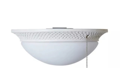 HARBOR BREEZE TILHMAN Ceiling Fan 2-Light KIT LED Frosted Glass WHITE WICKER NEW