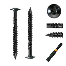 50 PCS 14 x 3 Inch Lag Structural Wood Screws Black Carbon Steel Washer Head