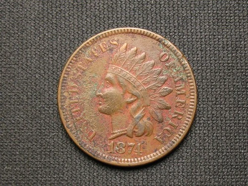 🔥COPPER COIN! XF 1874 INDIAN HEAD CENT PENNY FULL LIBERTY & DIAMONDS 🔥 LOT 66*