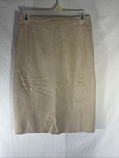 SIENA VINTAGE LEATHER SKIRT WHITE/CREAM COLOR - SIZE 6