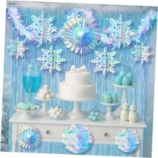 14 Pcs Winter Wonderland Snowflake Party Decorations Christmas Baby Shower