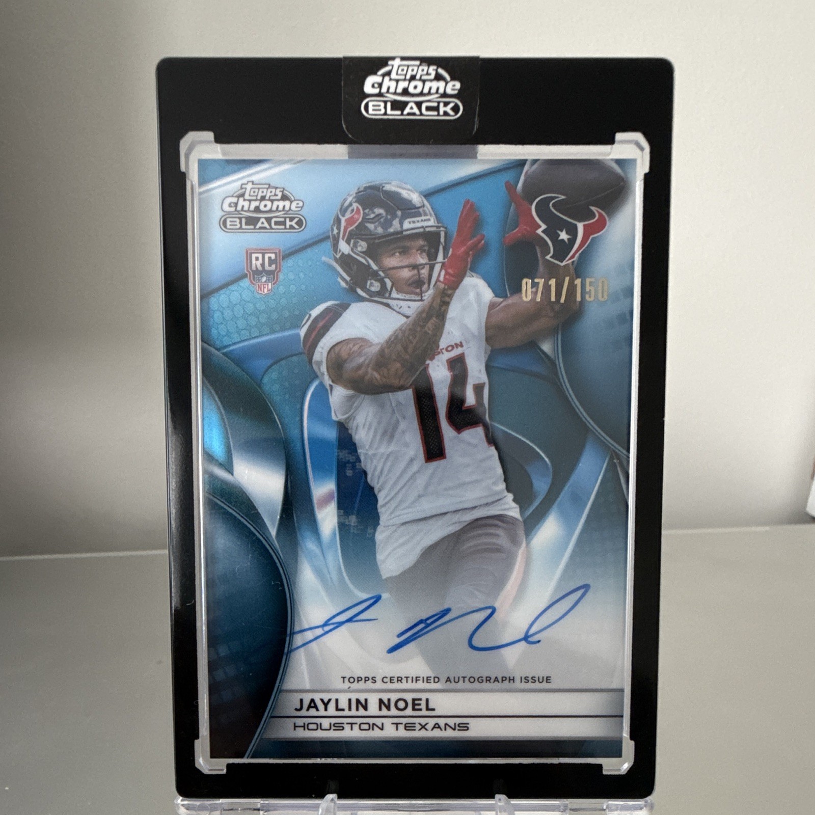 Topps 2025 Chrome Black Jaylin Noel Rookie Auto RAU-JN Houston Texans /150