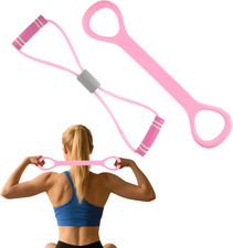 2 Pcs Figure 8 Resistance Band with Handles, Arm Exercise Bands, Elastic Fitness