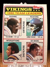 1981 Topps Football Vikings Leaders Checklist Rashad Brown Turner #432