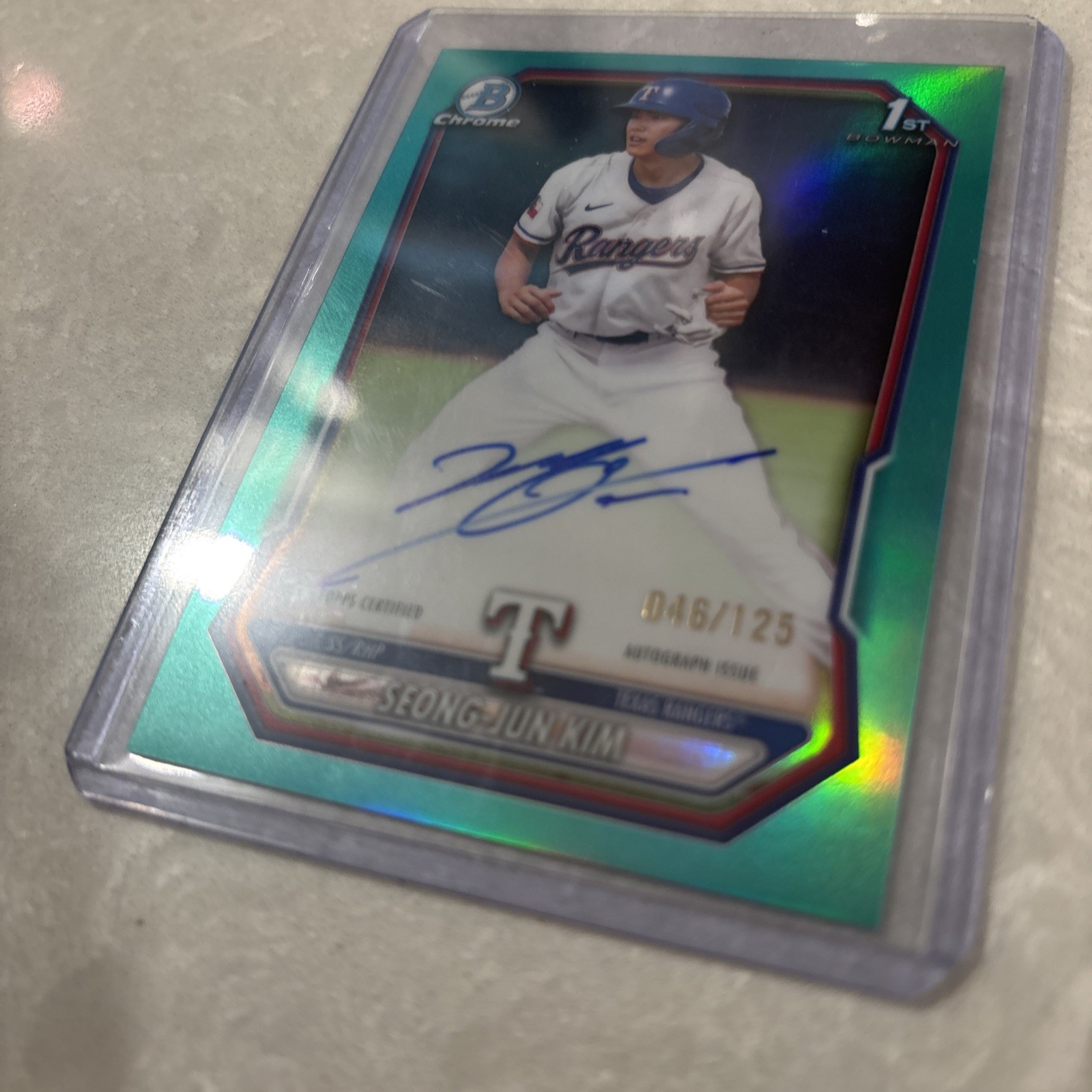 Seong Jun Kim 2026 Bowman Chrome 1st Teal Refractor RC Auto 1/125 view 3