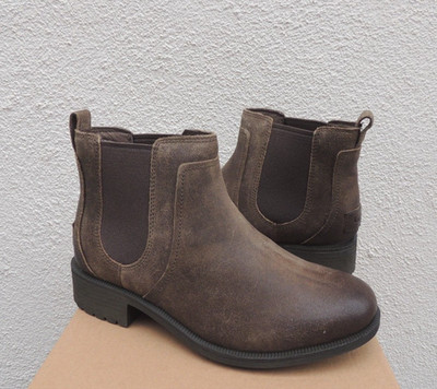 UGG BONHAM II DOVE WP LEATHER/ SHEEPWOOL LINED ANKLE BOOTS, US 6/ EUR 37 ~ NEW