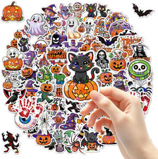 Halloween Stickers,100 PCS Holographic Cute Spooky Vinyl Stickers