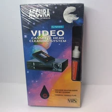 Accura Video Cassette Head Cleaning System - VHS Head Cleaner; NEW / SEALED