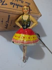 Vintage 1930s Marx Twinkle Toes Ballet Dancer Lithograph Tin Spinning Toy