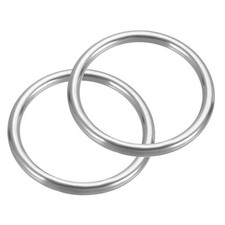 2 Pcs 1.8" Metal Rings Marine Grade 316 Stainless Steel Seamless O-Ring, 5x45mm