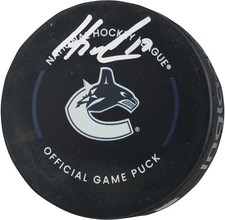 Filip Hronek Vancouver Canucks Autographed Official Game Puck