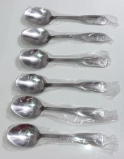 Wallace Brand Ware Coral Stainless Steel Dinner Spoons - Set of 5 NEW