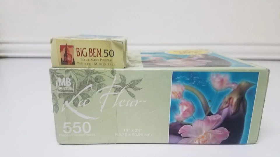 NEW Vintage- "Eggplant & Flowers" Jigsaw Puzzle 550 Piece Milton Bradley W/Bonus - Image 2 of 3