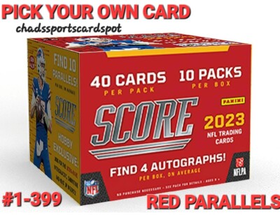    2023 Score Football Cards   RED PARALLELS   Complete Your Set #1-399  