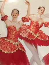 DANCE COSTUME PROFESSIONAL BALLET PAGEANT ART STONE RED TAPESTRY