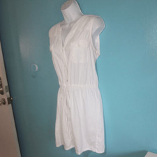 Soft Joie Shirt Dress S Cotton Lyocell Drawstring Waist Utility Minimalist