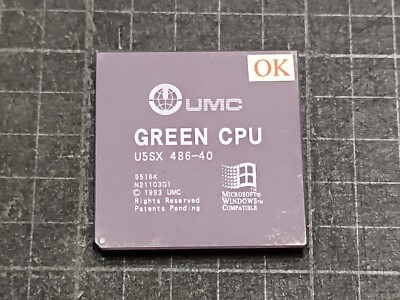 UMC GREEN CPU U5SX 486-40 Ceramic PGA tested working | eBay