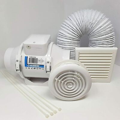 Blauberg High Power Dusche Timer Lüfter Komplettset - KIT-TURBO-E-100-T-DPR