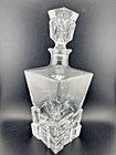 Barski Decanter European Crystal Square Whiskey Liquor 28 oz ice cube design