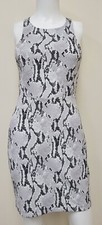 Express Size XS Snake Skin Pattern Form Fitted Mini Dress Open Back