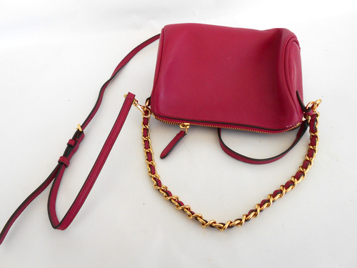 Lauren Ralph Lauren Crossbody Bag + Top Chain Handle - Hot Pink Sheep Leather - Picture 4 of 11