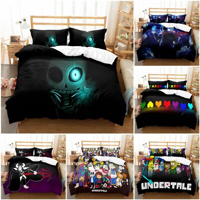 Undertale 3D Bettbezug Bettwäsche Set Cosplay Sans Papyrus Kissenbezug Quilt 2/3-teilig