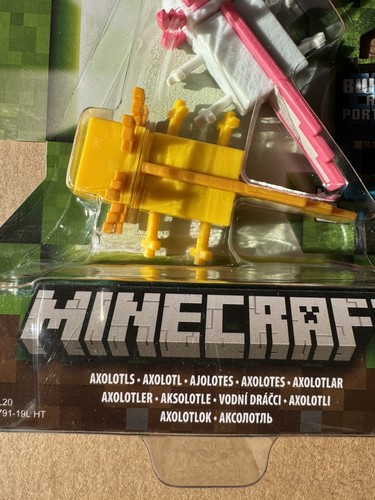 Minecraft BuildA Portal Axolotl Figures 3 inch Action Figures White & Yellow - Picture 6 of 7