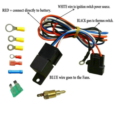 3/8''BSP Thermo-Lüfterschalter Kit: Thread-In-Probe Temperature Sensor 40A Relay